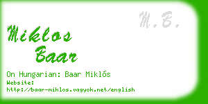 miklos baar business card